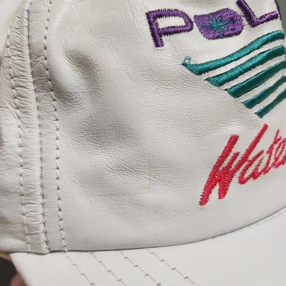 VTG Polaris WaterCraft Water Craft Leather Adjustable Strapback Hat Cap